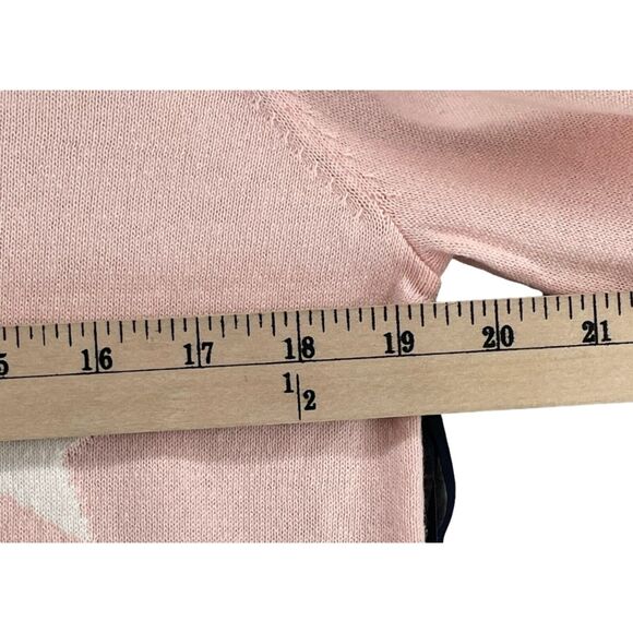 US Polo Assn Sweater Womens L Rose Pink Star Knit Pullover Layering Crew Neck NE - Picture 4 of 10